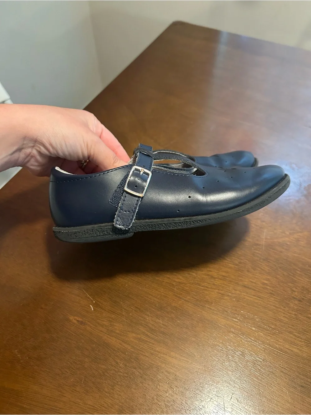 Footmates BTS Sherry Navy Blue Leather Mary Jane Shoe Girls Size 2 Classic Prep
